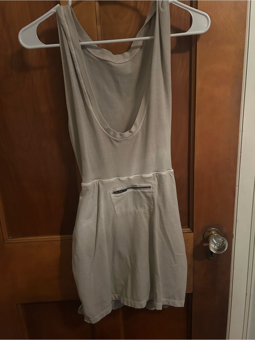 FP Movement by Free People Sleeveless Tie-Waist Romper in Light Taupe - Picture 2 of 3